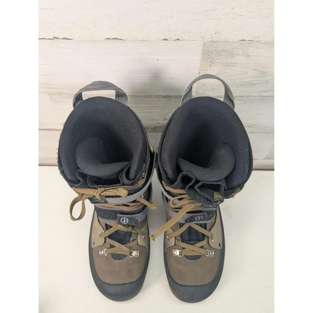 Marker Step-In Snowboard Boots Mens 10 US 43 EU Brown Lace Up Straps Step In